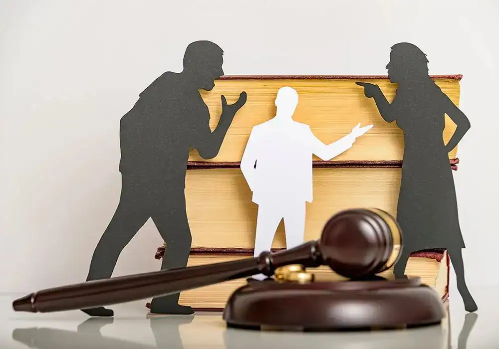 image of couple arguing through divorce Exeter