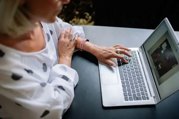 Image of woman attending online mediation Exeter services from Barker Mediation